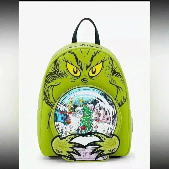 Loungefly The Grinch snowglobe Mini Backpack - NEW - Picture 1 of 4